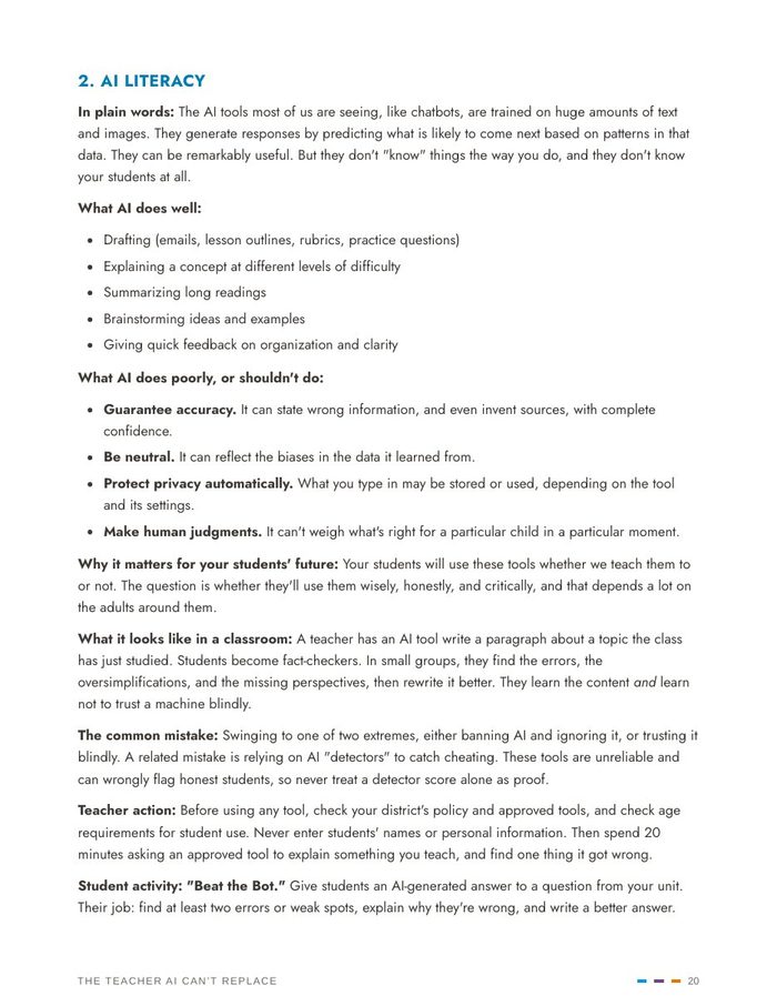 AI Literacy page from the Seven Literacies chapter